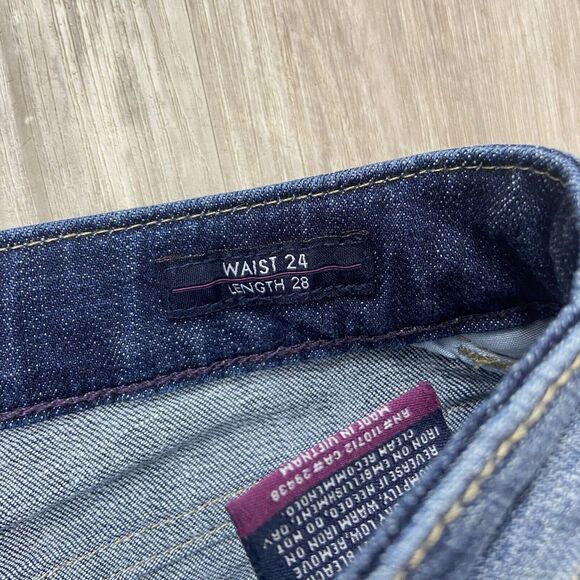 Vigoss Jeans Womens 24x28 (Fits 26x27) The Chelsea Skinny Distress‎ Fray Blue - Picture 7 of 15